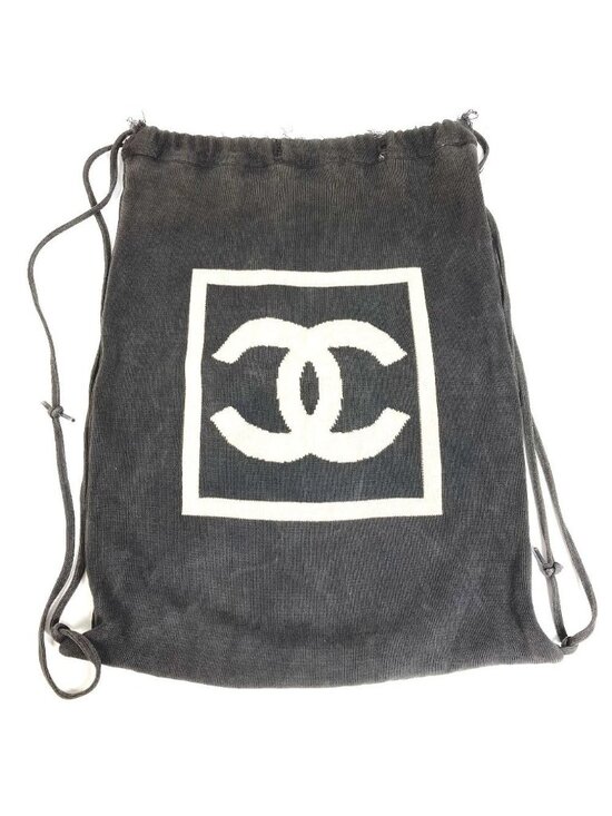 Chanel Backpack CC Logo Cotton Black main image 4